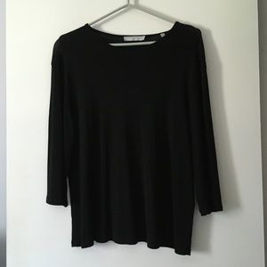 VINCE Black Slinky Cotton Knit Pullover Top S Last Chance